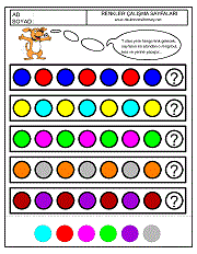 renkler çalışma sayfaları, renkler örüntü çalışmaları